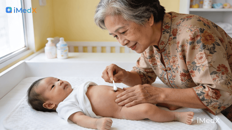 Chăm sóc rốn sơ sinh đúng cách — dấu hiệu nhiễm trùng cần biết